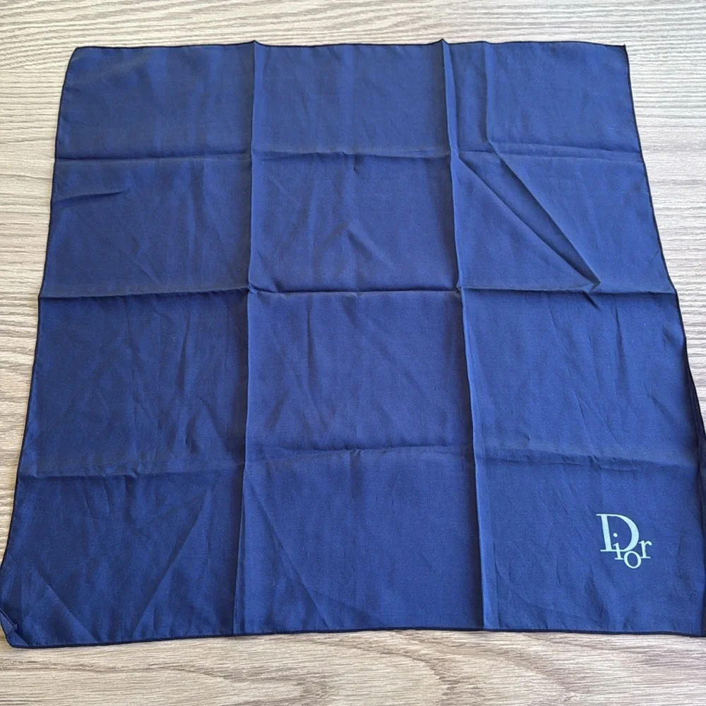Dior Midnight Blue Handkerchief Scarf Pocket Square